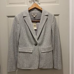 Loft grey cotton blazer with elbow patches